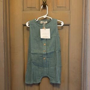 Little Cottonwood Green Button-Up Romper